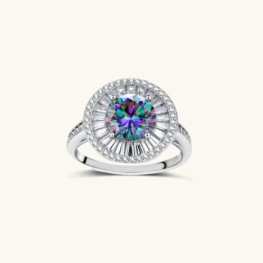 Additional view of Starlight Halo Ring, Prismatic Moissanite & 925 Sterling Silver