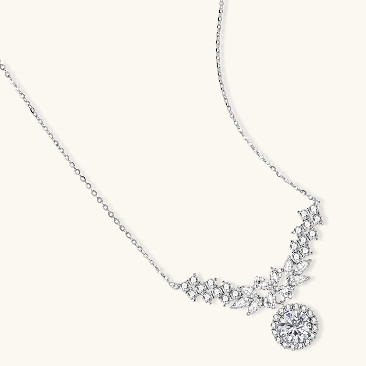 Additional view of Celestial Wings Statement Necklace, Moissanite & 925 Sterling Silver