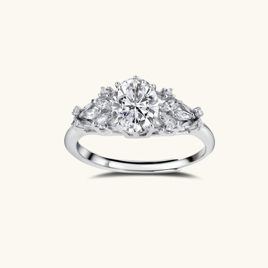 Additional view of Celestial Promise Ring, Moissanite & 925 Sterling Silver