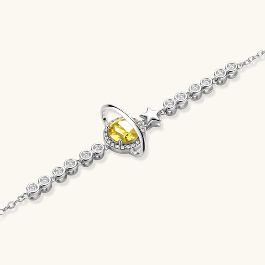 Stellar Dreams yellow moissanite celestial bracelet, product view 2