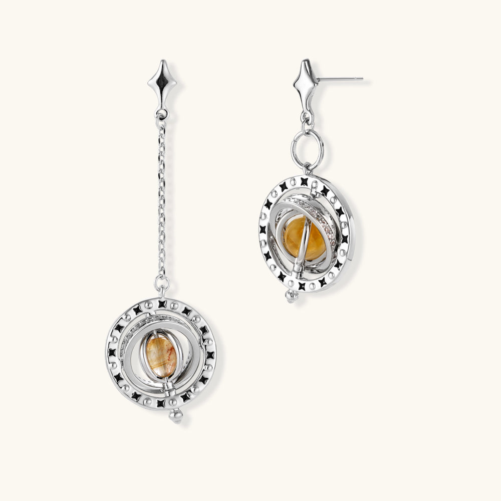 Orbital Asymmetric celestial earrings, product view 1