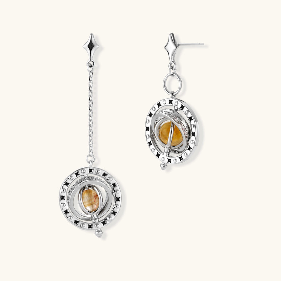 Orbital Asymmetric celestial earrings, product view 1