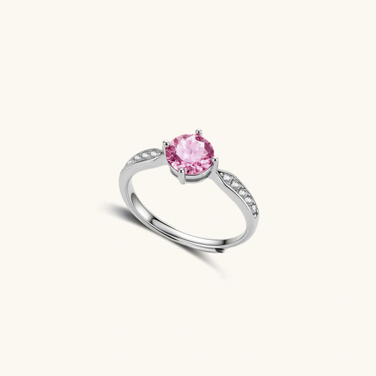 Additional view of Pink Dreams Ring, Pink Moissanite & 925 Sterling Silver